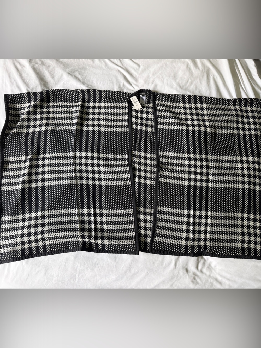 Talbots Black and White Plaid Shaw